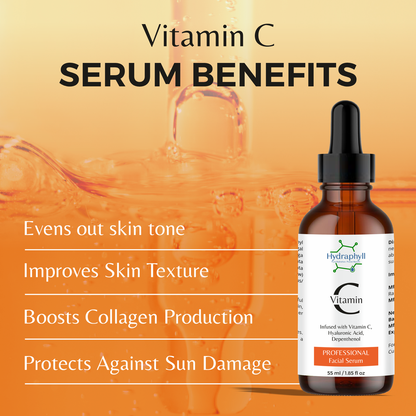 Dry Skin Hydration Serum – Hyaluronic Acid with Vitamin C for Glowing Skin