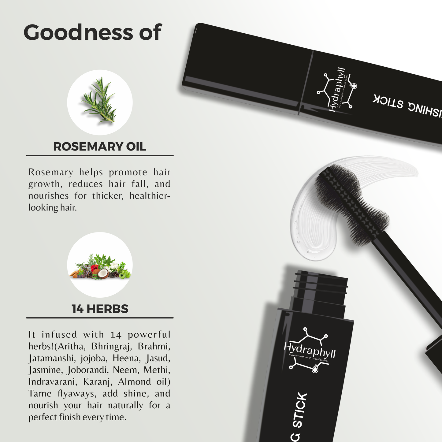 Hair Finishing Stick – Sleek, Strong Hold with Rosemary & 14 Herbal Blend (15ml)